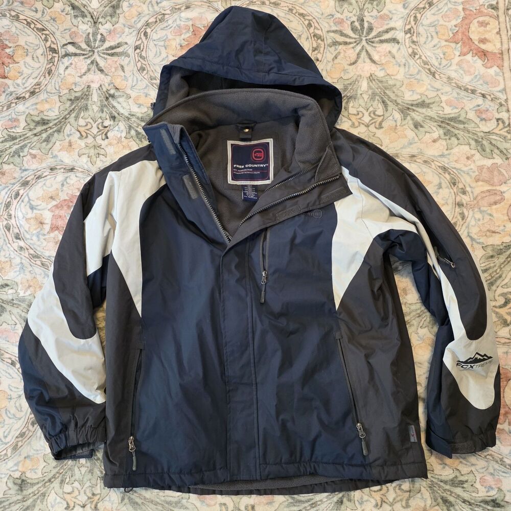 Free Country FCXtreme Ski Jacket Men’s L Wind Water Resistant Removable Hood